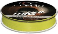 Climax miG 8 Braid rundgeflochten Farbe Fluo-Gelb 135m ø 0,20mm Tragkraft 19,5kg