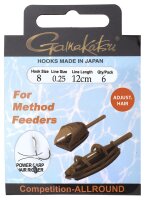 Gamakatsu Vorfachhaken Method Feeder Hair Adjustable 12cm Hakengröße 10