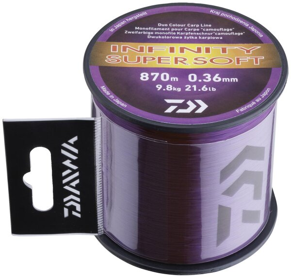 Daiwa Schnur Infinity Super Soft Farbe Purple Länge 870m ø 0,36mm