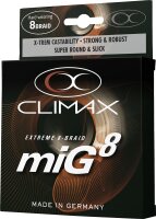 Climax miG 8 Braid rundgeflochten Farbe Blau 275m Länge 275m ø 0,25mm