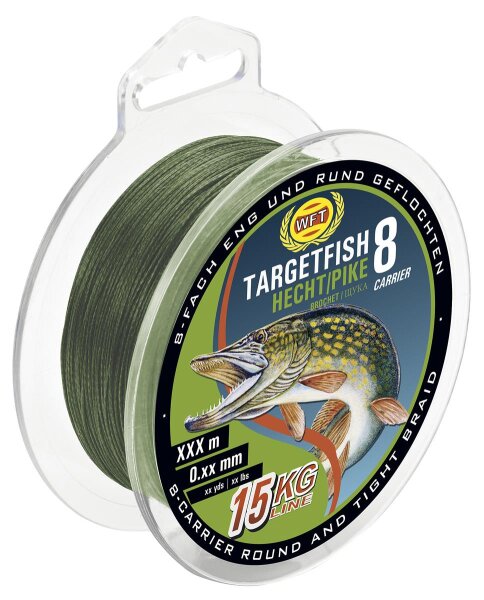 WFT Schnur Targetfish 8 Hecht Grün Länge 150m ø 0,22mm