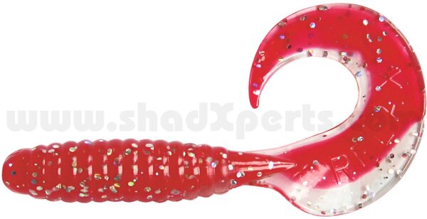 Shad Expert Xtra Fat Grub 5.5" Farbe Rot/Klar Silber Glitter Länge 13cm