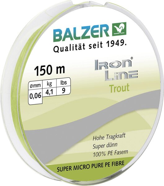 Balzer Schnur Iron Line Trout Länge 150m, Ø 0,04mm