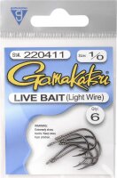 Gamakatsu lose Haken Live Bait Light Wire Hakengröße 6