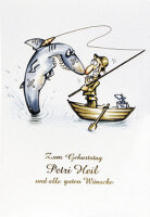 Behr Geburtstagskarte Motiv Angler mit Hai