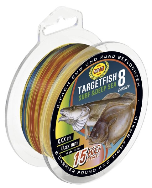World Fishing Tackle Schnur Targetfish 8 Surf & Deep Sea Multicolor Länge 300m ø 0,30mm
