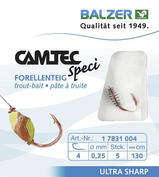 Balzer Vorfachhaken Camtec Speci Forelle-Teig Hakengröße 10