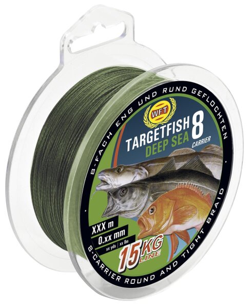 WFT Schnur Targetfish 8 Deep Sea Green Länge 350m ø 0,22mm