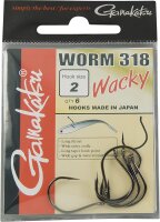 Gamakatsu lose Haken Worm 318 Wacky Hakengröße 2/0