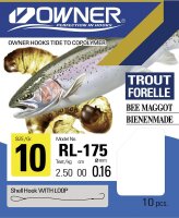 Owner Vorfachhaken Forelle Bienenmade Silber 50172...