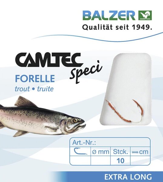 Balzer Vorfachhaken Camtec Speci Forelle/Sbiro Rot Länge 140cm Hakengröße 6