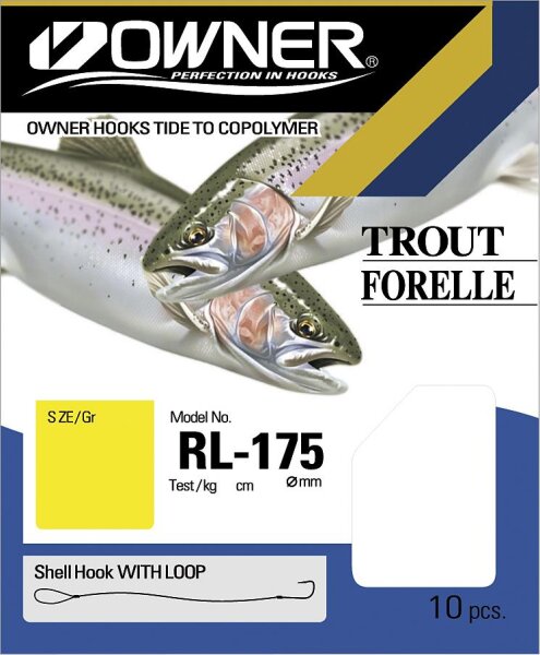 Owner Vorfachhaken Forelle RL-175 Länge 150cm Farbe Blau Hakengröße 12