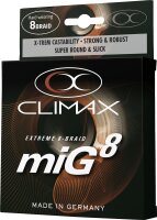 Climax miG 8 Braid rundgeflochten Farbe Blau 135m Länge 135m ø 0,12mm