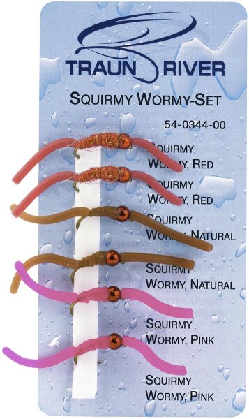 Traun River Fliegensortiment Forellen Squirmy Wormy-Set