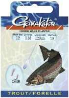 Gamakatsu Vorfachhaken BKD-2210R Forelle 120cm Hakengröße 8