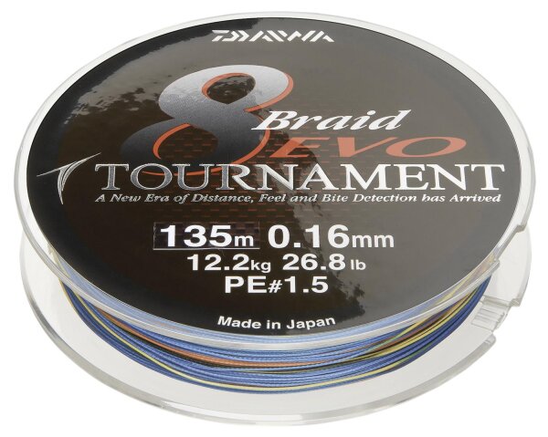 Daiwa Schnur Tournament 8 Braid Evo Farbe Multicolor Länge 300m