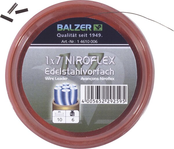 Balzer Niroflex Edelstahlvorfachmaterial 1x7 mit Quetschhülsen