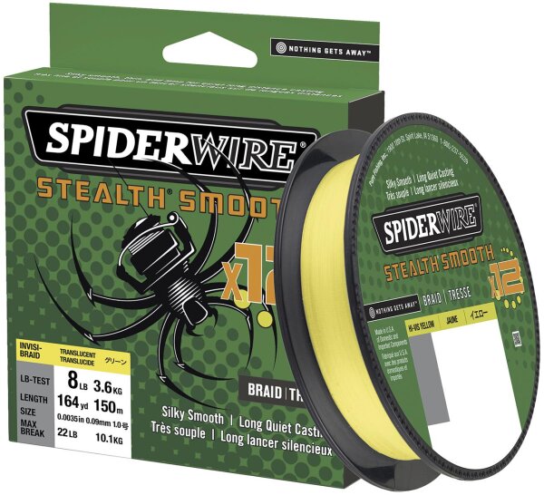 Spiderwire Schnur Stealth Smooth 12 Braid Farbe Hi-Vis Yellow