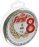 WFT First 8KG Low Viz Grey 300m 12kg 0,12mm Geflochtene...