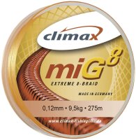 Climax miG 8 Braid rundgeflochten Farbe Fluo-Orange 135m