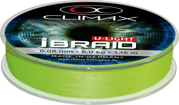 Climax Schnur IBraid U-Light Farbe Chartreuse 135m