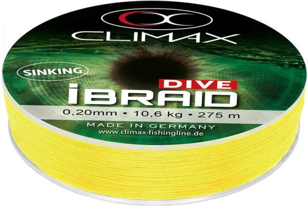 Climax Schnur IBraid Dive gelb 275m