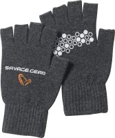 Savage Gear Knitted Half Finger Glove Dark Grey Melange
