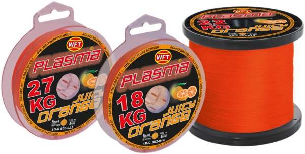 World Fishing Tackle Schnur KG Plasma Round Farbe Juice Orange Länge 150m