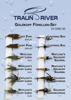 Traun River Fliegensortiment Goldkopf-Forelle