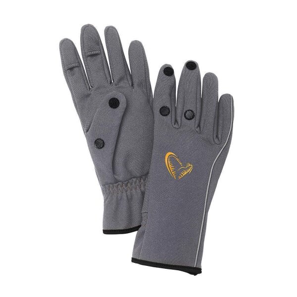 Savage Gear Softshell Glove L Grey Handschuhe Angelhandschuhe