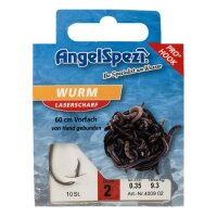 Angelspezi Vorfachhaken, Wurm Black Nickel - 2 Länge...