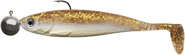 Cormoran Ready to Fish Action Fin Shad Farbe Golden Seed Länge 10cm Bleikopf 10g Gesamtgewicht 17g